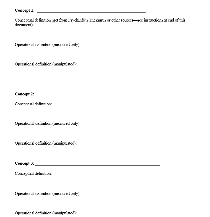 provide conceptual definitions, which tend to be abstract. For example, depression is