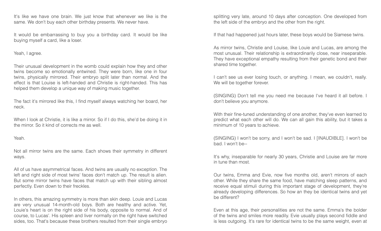 to be human. There was always the "we." And you don't question