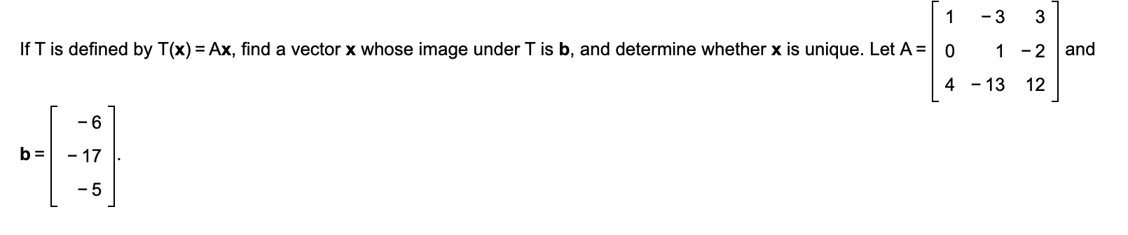 1 - 3 3 If T is defined by T(x) = Ax,