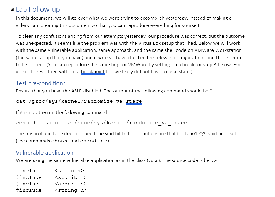 Lab Follow-up In this document, we will go over what we were