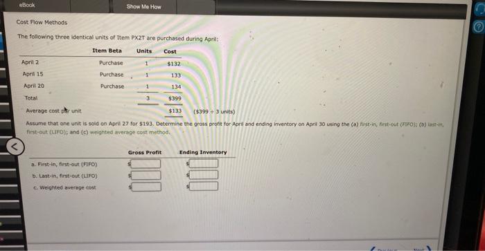 eBook Cost Flow Methods Show Me How The following three identical units
