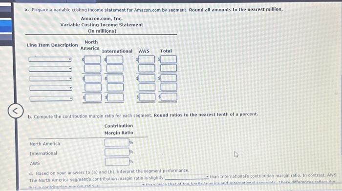 segments: North America, International, and Amazon Web Services (AWS). The North America