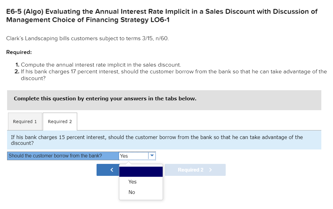 with Discussion of Management Choice of Financing Strategy LO6-1 Clark's Landscaping bills