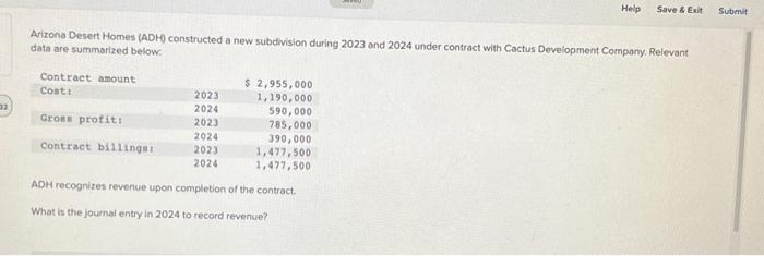 Help Save & Exit Submit Arizona Desert Homes (ADH) constructed a new