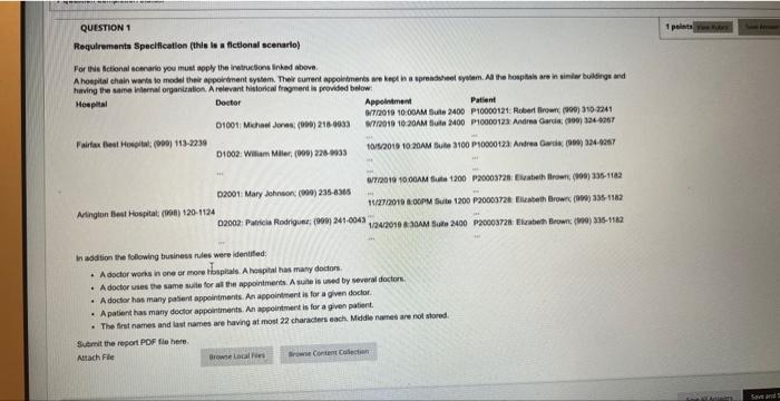 Instructions You received a unique random database specification (which pointed to this