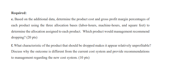 is quite concerned about the profitability of each product and the product