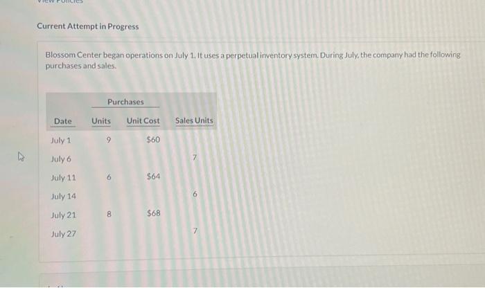 Current Attempt in Progress Blossom Center began operations on July 1. It