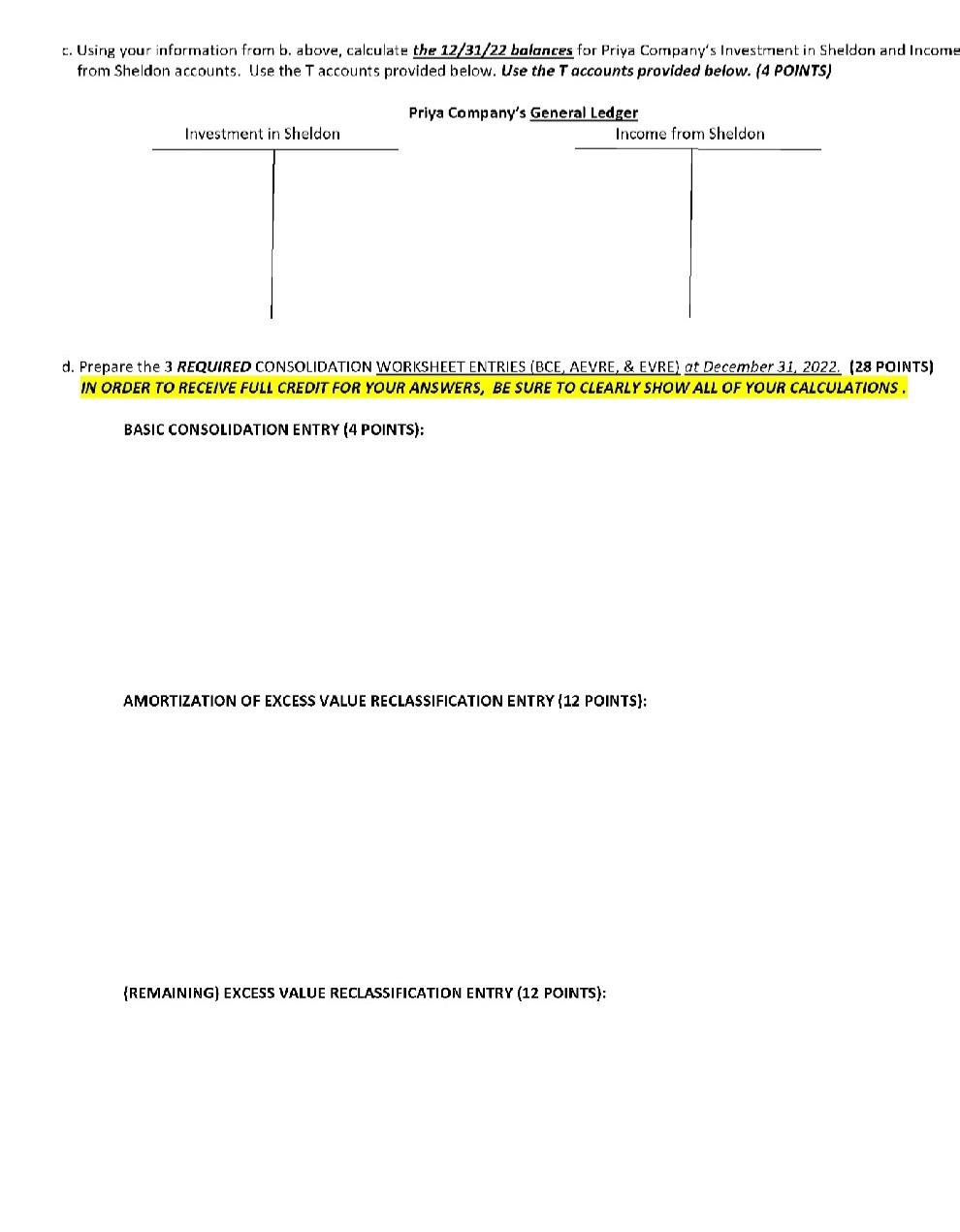 percent of Sheldon Company stock on January 1, 2022 for $1,018,600 cash.