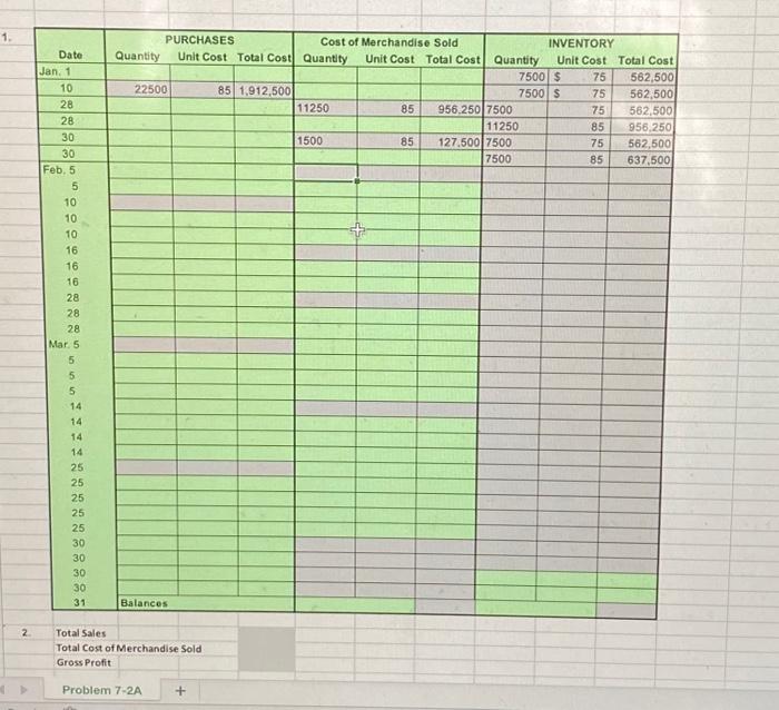 a three- month period are shown in Problem 7-1A. Instructions 1. Record