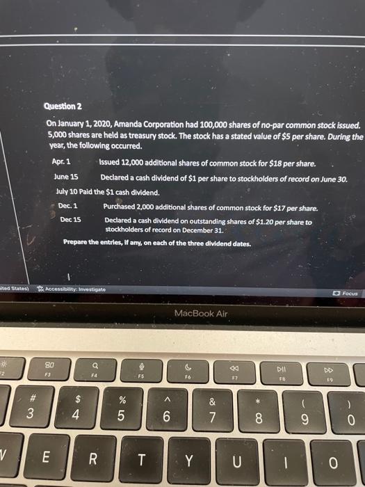 2 Question 1 Jennifer Corporation has issued 300,000 shares of $3 par