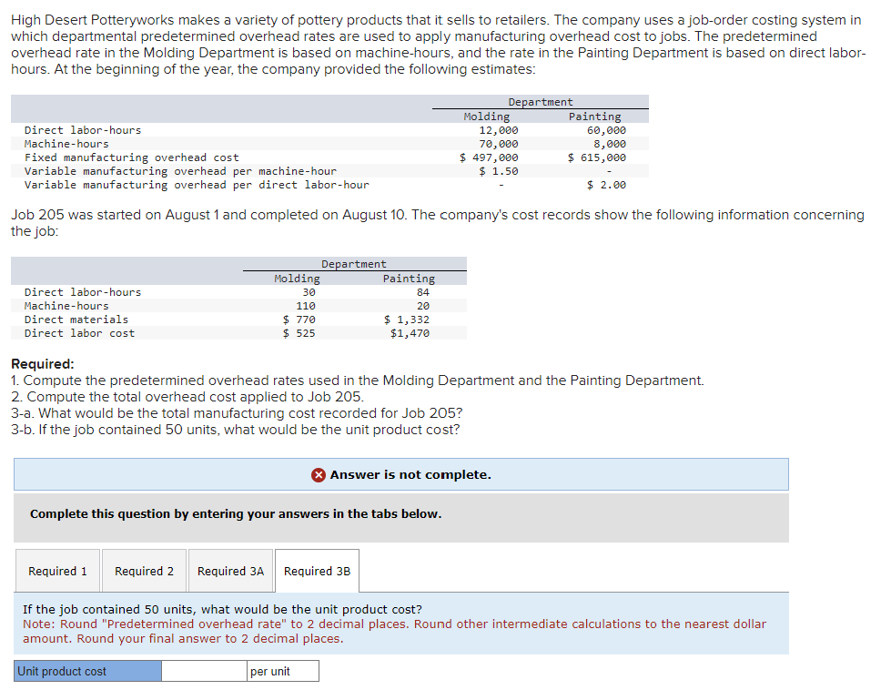 to retailers. The company uses a job-order costing system in which departmental