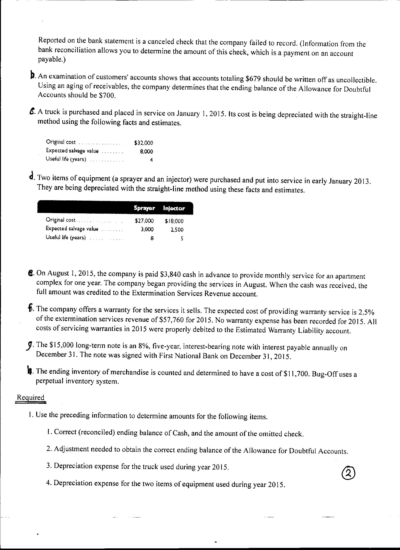extermination products manufactured by other companies. The following six-column table contains the