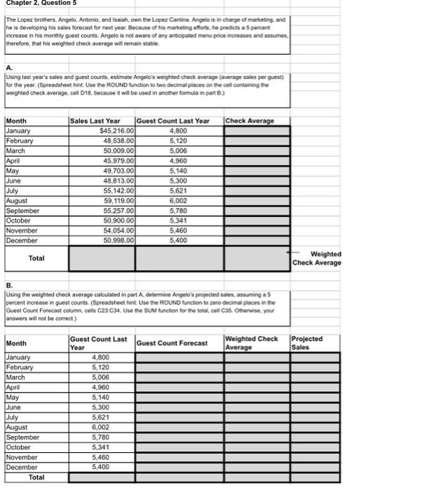 Chapter 2, Question 5 The Lopez brothers, Angelo, Antonio, and Isaiah, own