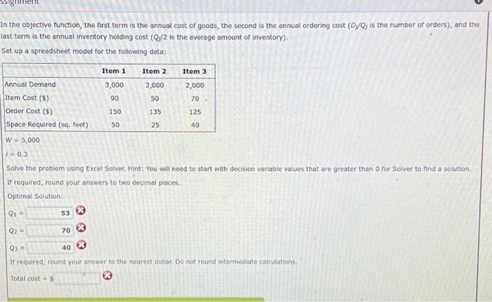 for controlling inventory and satisfying demand. Costs Included in the model are