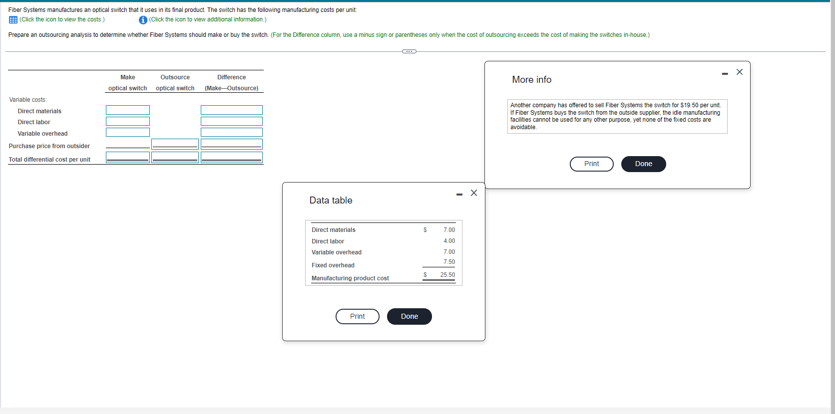 Fiber Systems manufactures an optical switch that it uses in its final