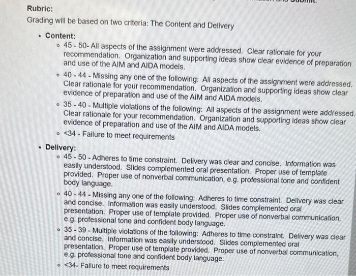 three to five minute persuasive decision briefing based on the following situation