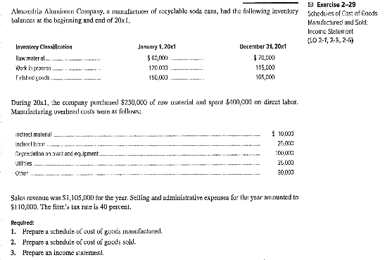 of activity (or cost driver) increases? Why? Alexandria Aluminom Company, a manufacturer