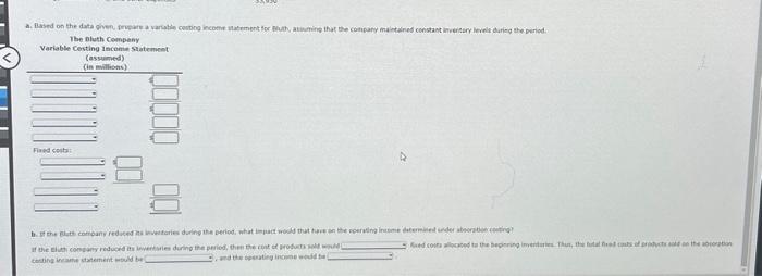 income statement of The Bluth Company: Sales Operating costs: (in millions) $276,520