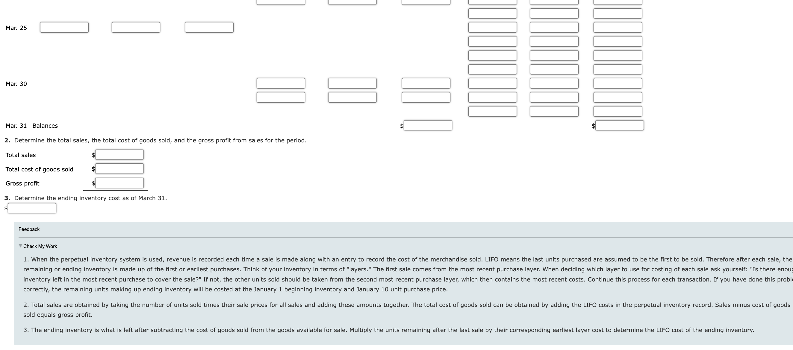 period ending March 31 are as follows: Number Date Transaction of Units