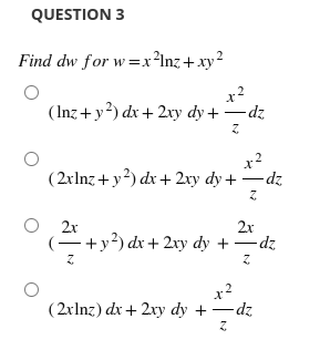 O 2xy-21 QUESTION 4 Using the Lagrange function above, find F, (x,y,