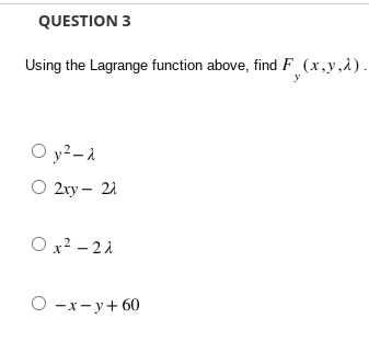 to 0 and solve for x and y. x Ox=30, y=15 Ox=50,
