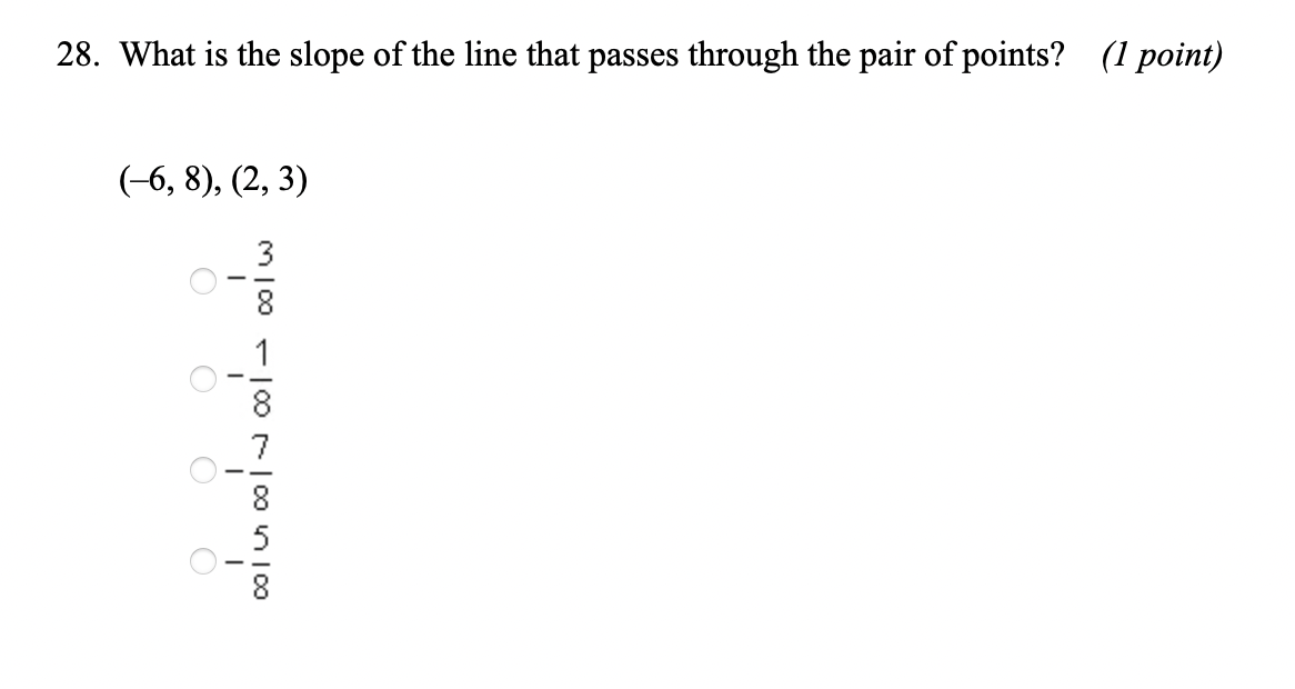 2x yes; y = 5x yes; y = 7x no; y does