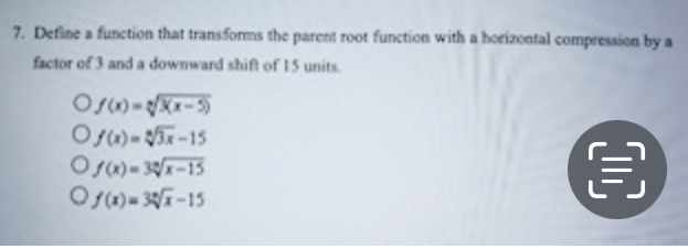 7. Define a function that transforms the parent root function with a