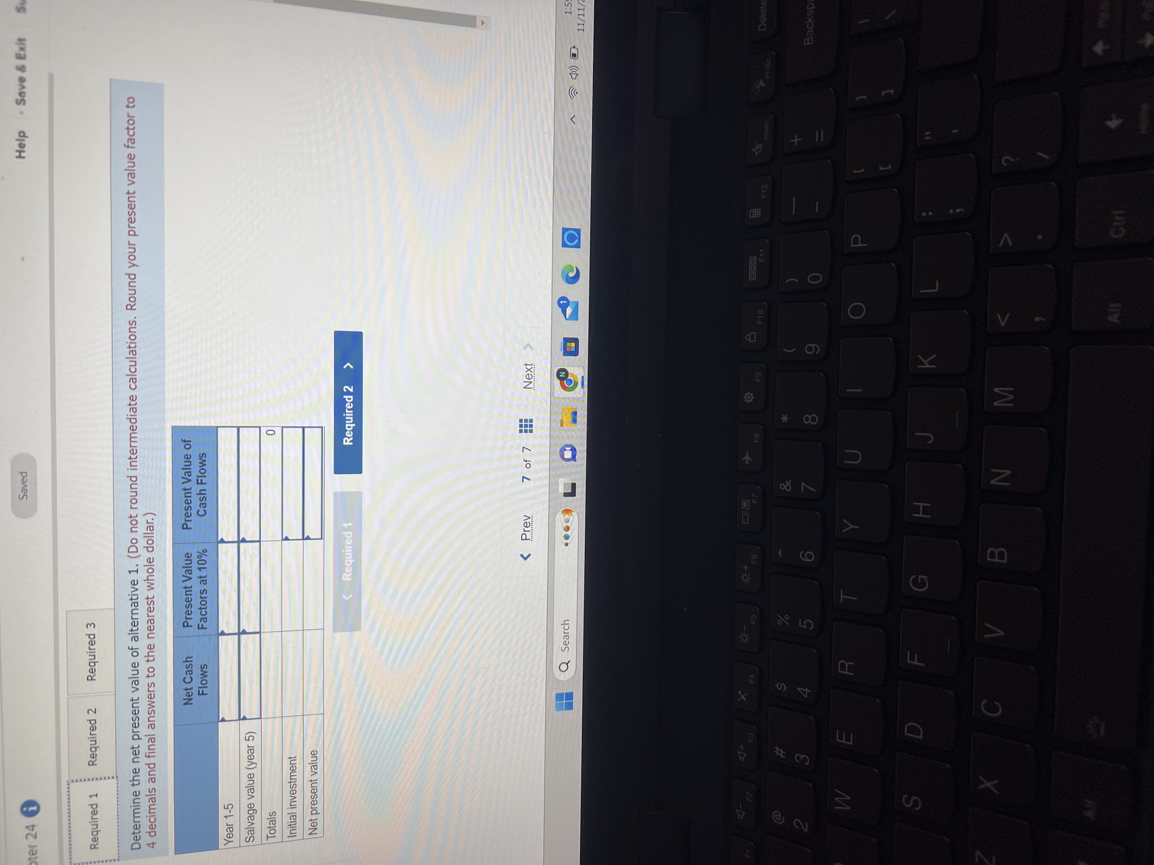 Exit Problem 24-6A (Algo) Net present value of alternate investments LO P3