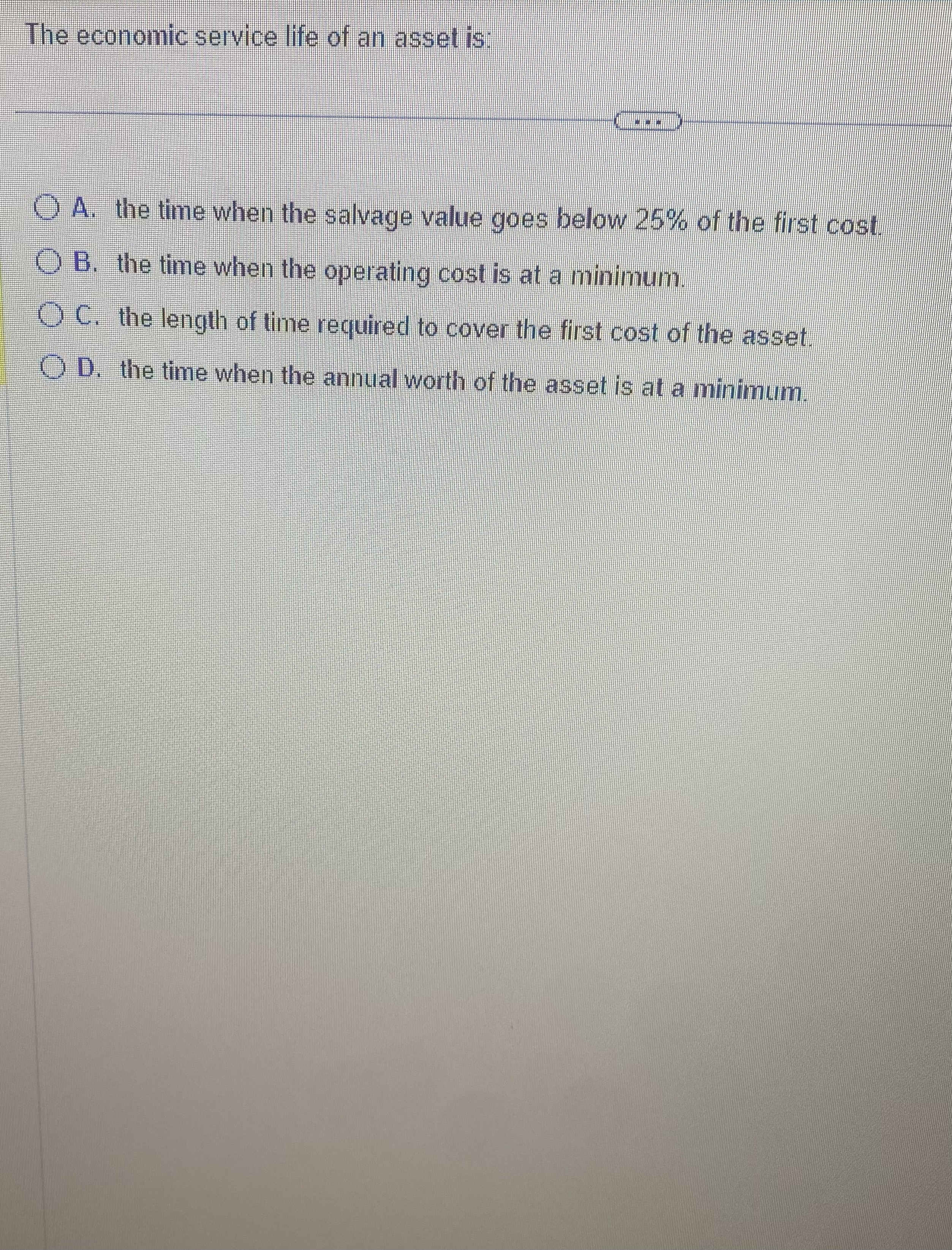 the challenger is: OA. the cost minus the trade-in value of the