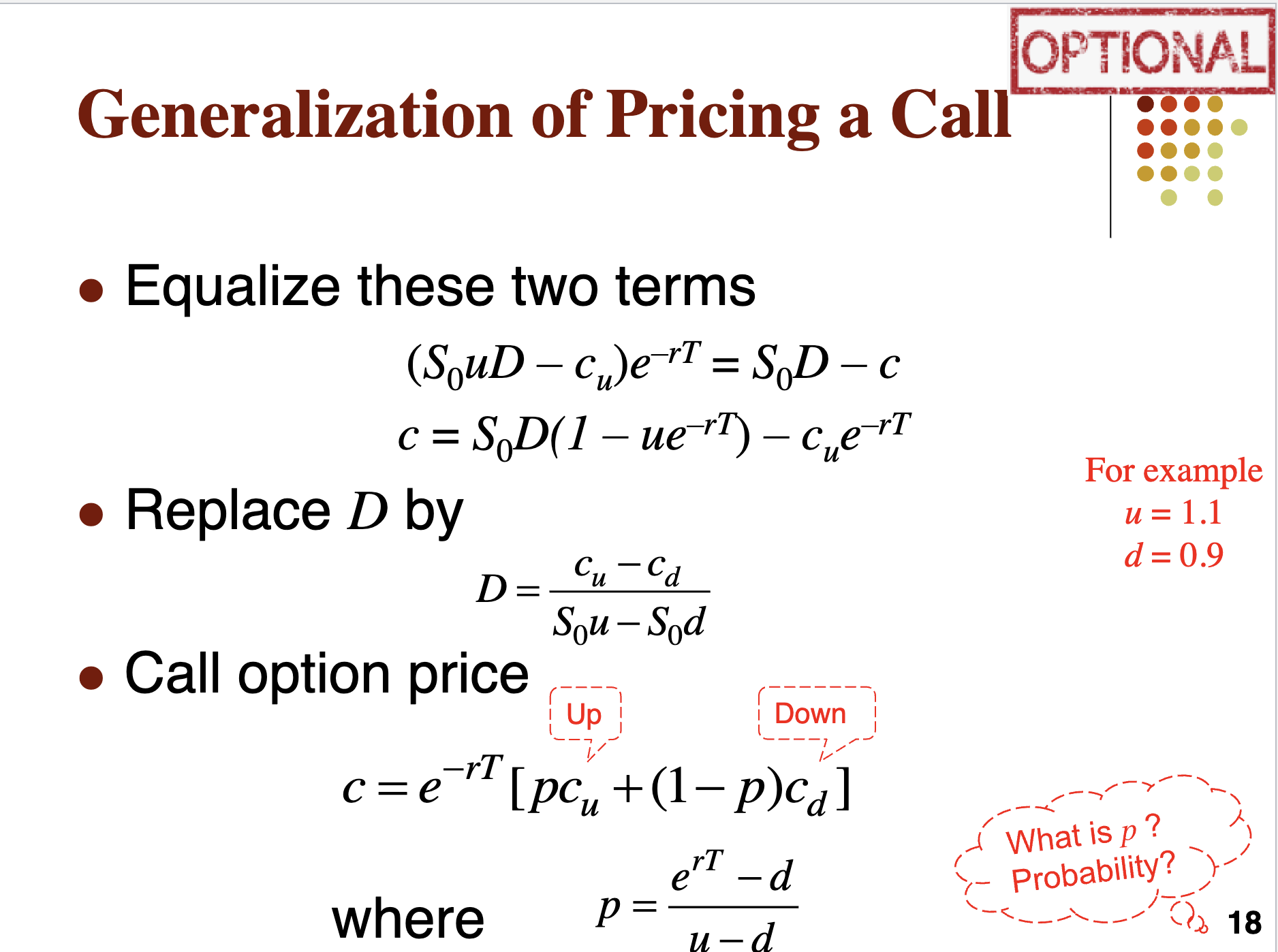 to some investors but uncertain to others. Its current price (So) is