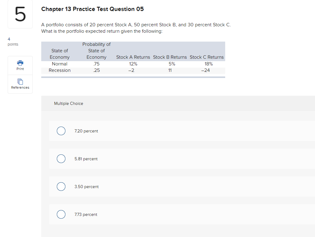 this stock if there is a 9.00 percent chance the economy booms,