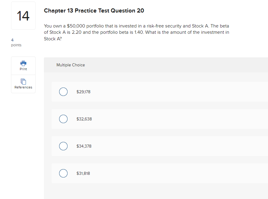 Test Question 03 A stock is expected to earn 27 percent in