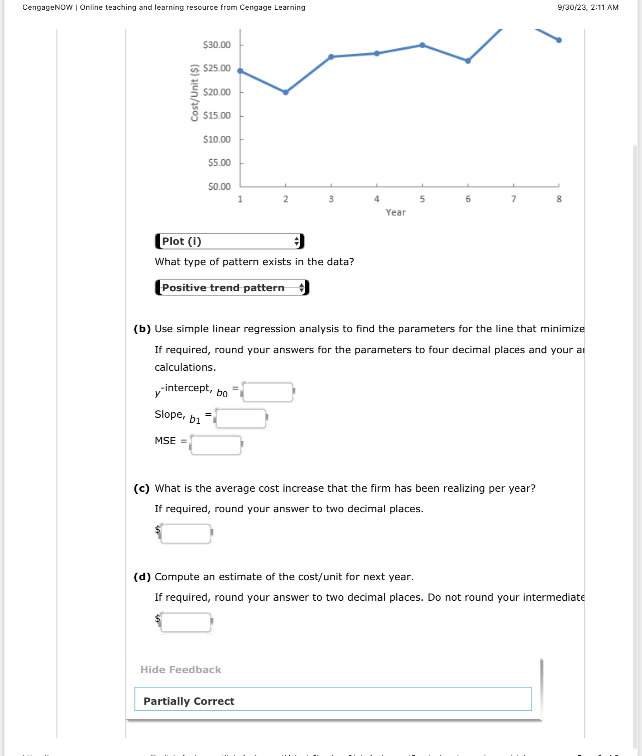 Questions Problem 08-21 (Using Regression Analysis for Forecasting) Question 4 of 5
