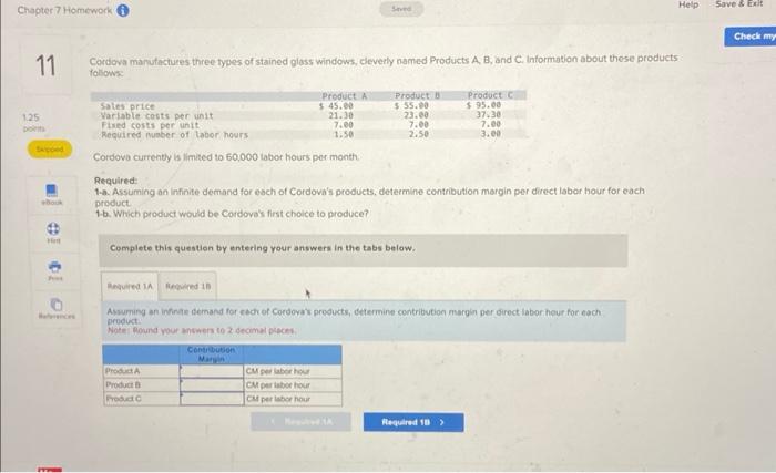 Chapter 7 Homework i 11 Seved Help Save & Exit Check my