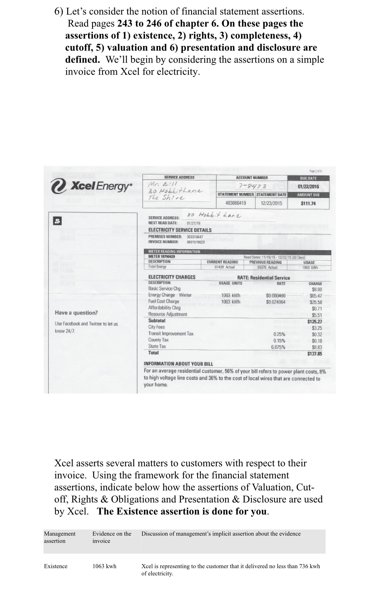 6) Let's consider the notion of financial statement assertions. Read pages 243