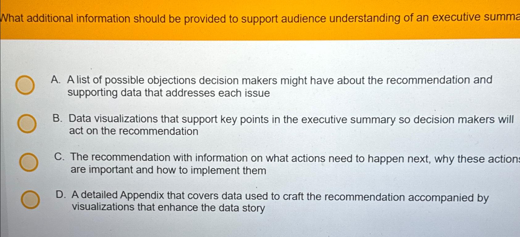 What additional information should be provided to support audience understanding of an