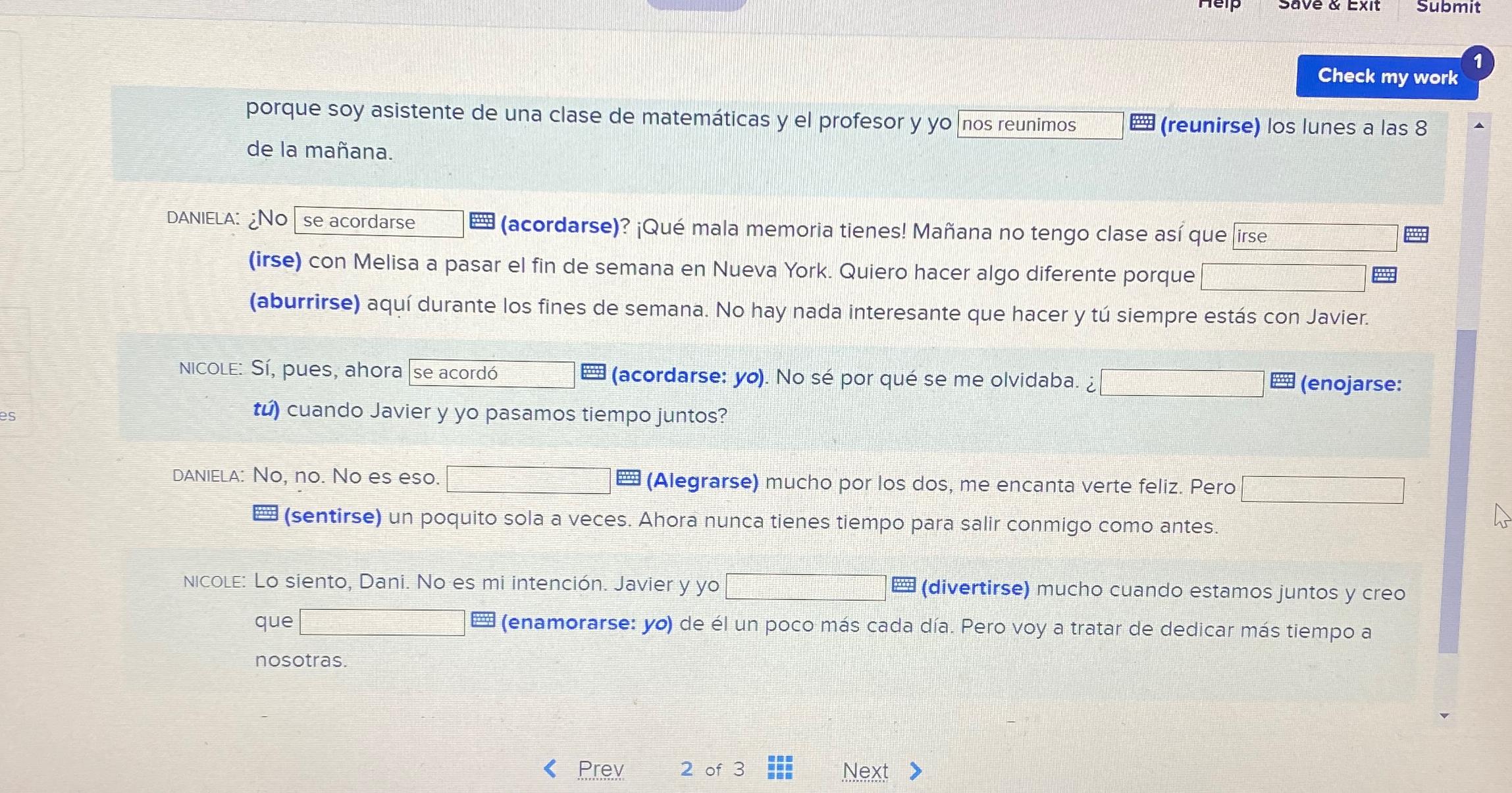 es Save & Exit Submit 1 Check my work porque soy asistente