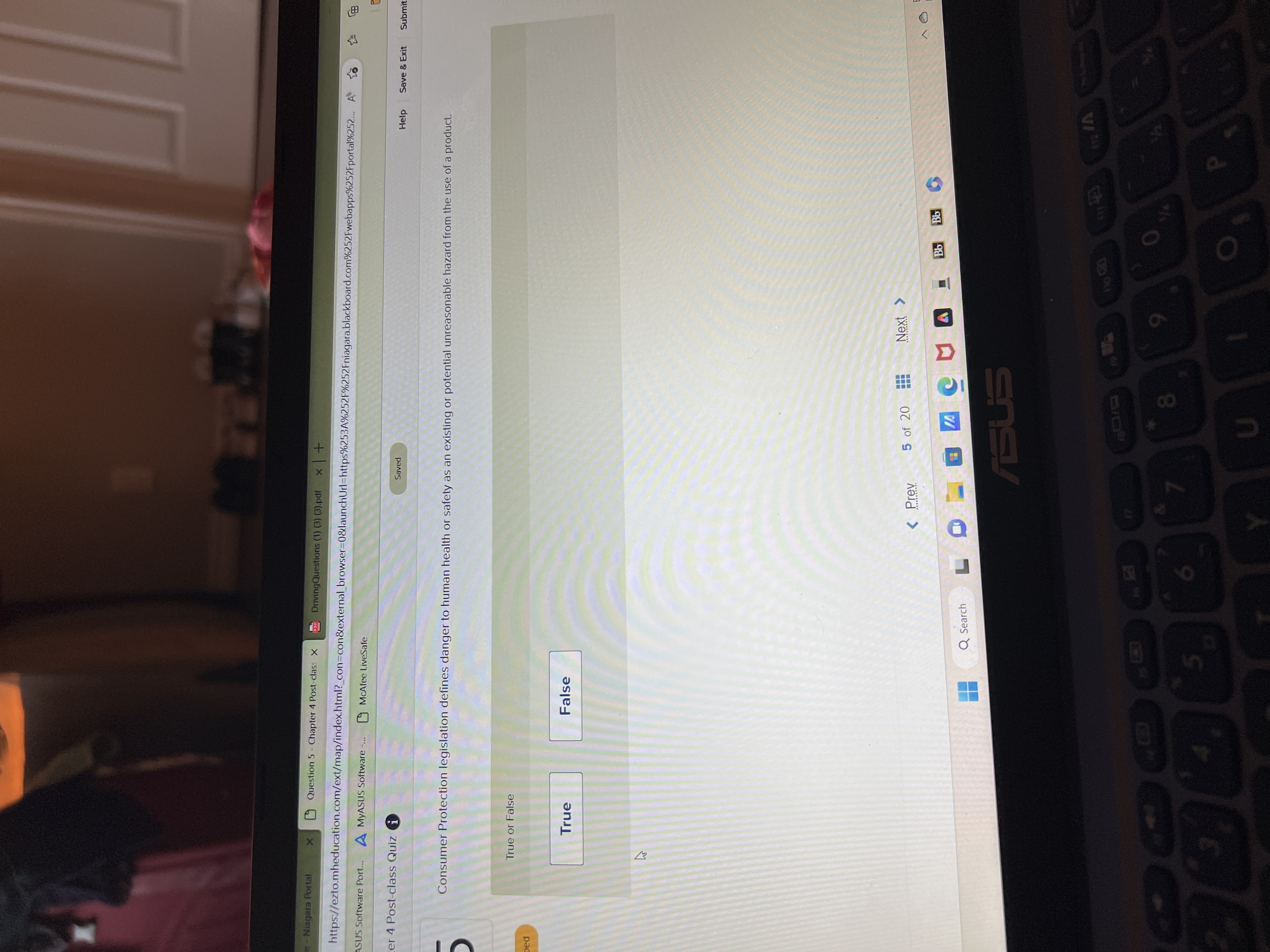 e - Niagara Portal Question 5 - Chapter 4 Post-class X POF