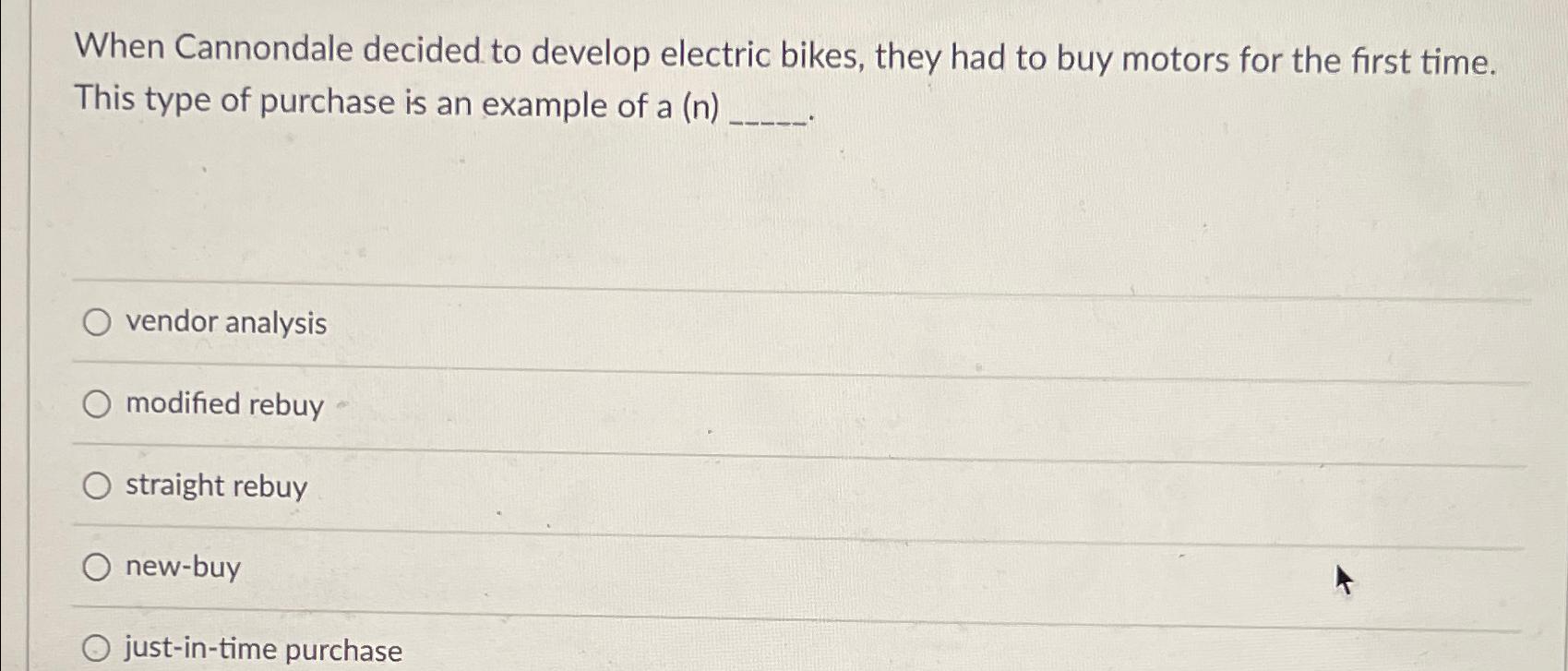 When Cannondale decided to develop electric bikes, they had to buy motors