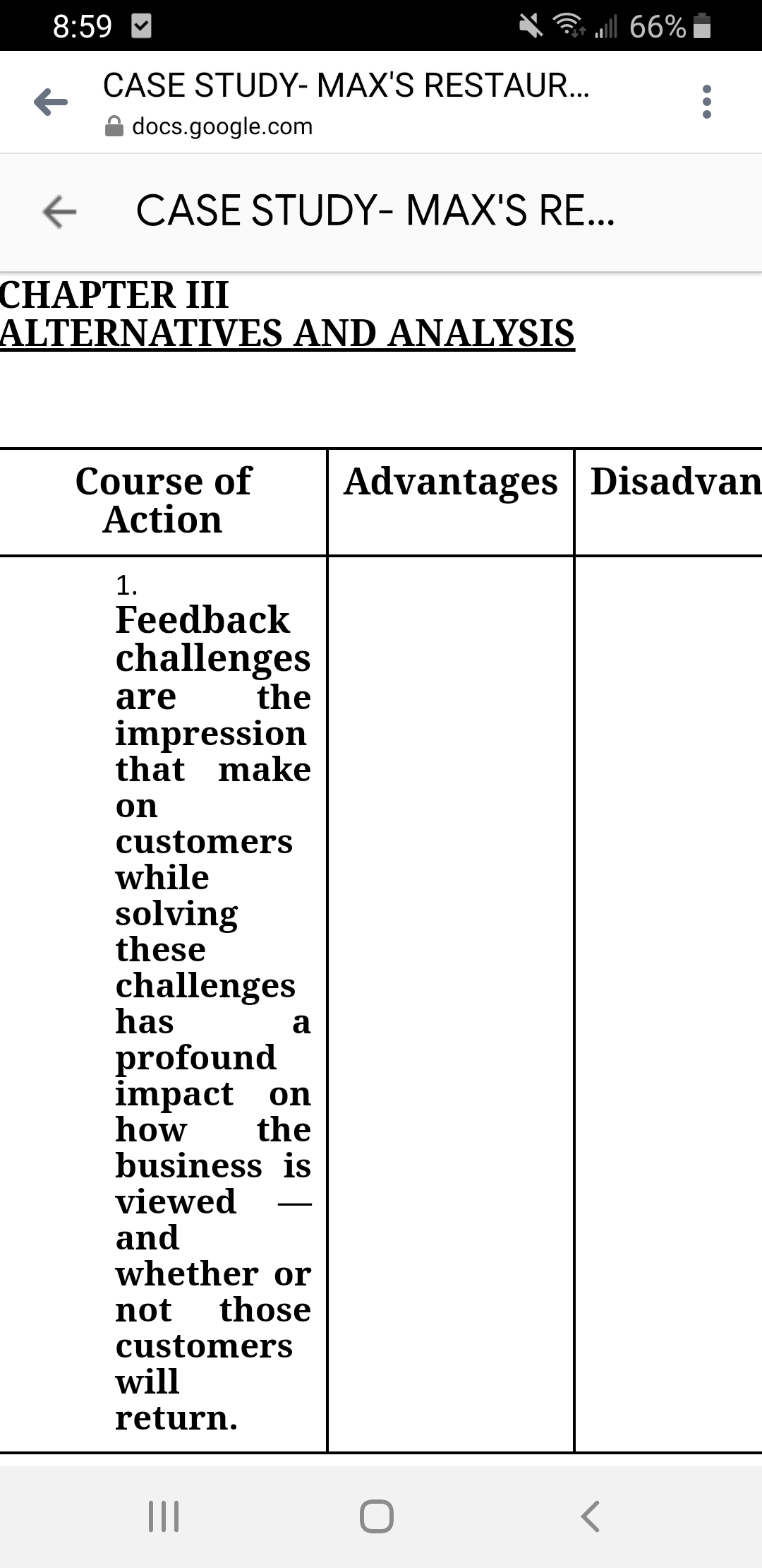 8:59 CASE STUDY- MAX'S RESTAUR... docs.google.com CASE STUDY- MAX'S RE... CHAPTER III