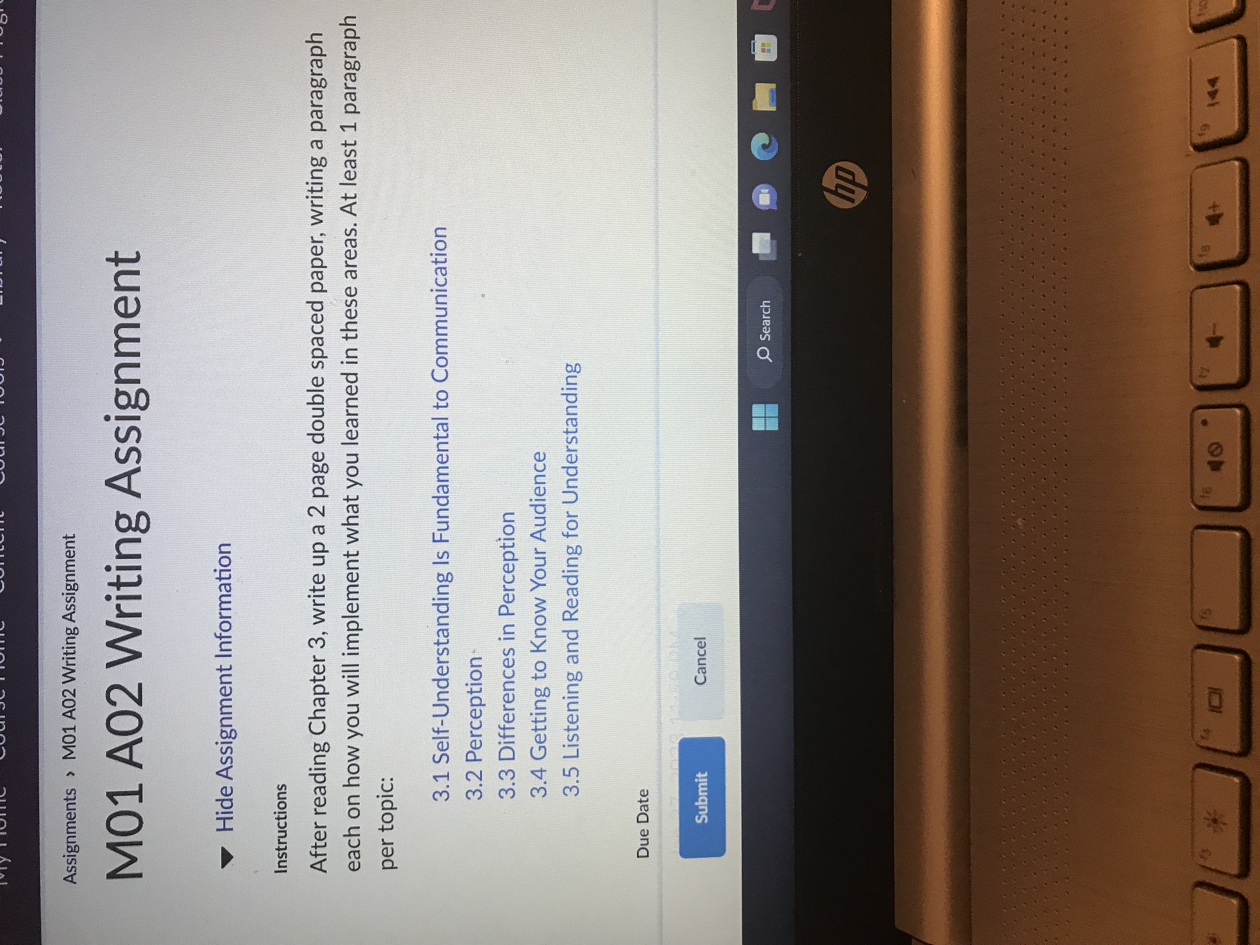 Assignments > M01 A02 Writing Assignment M01 A02 Writing Assignment Hide Assignment