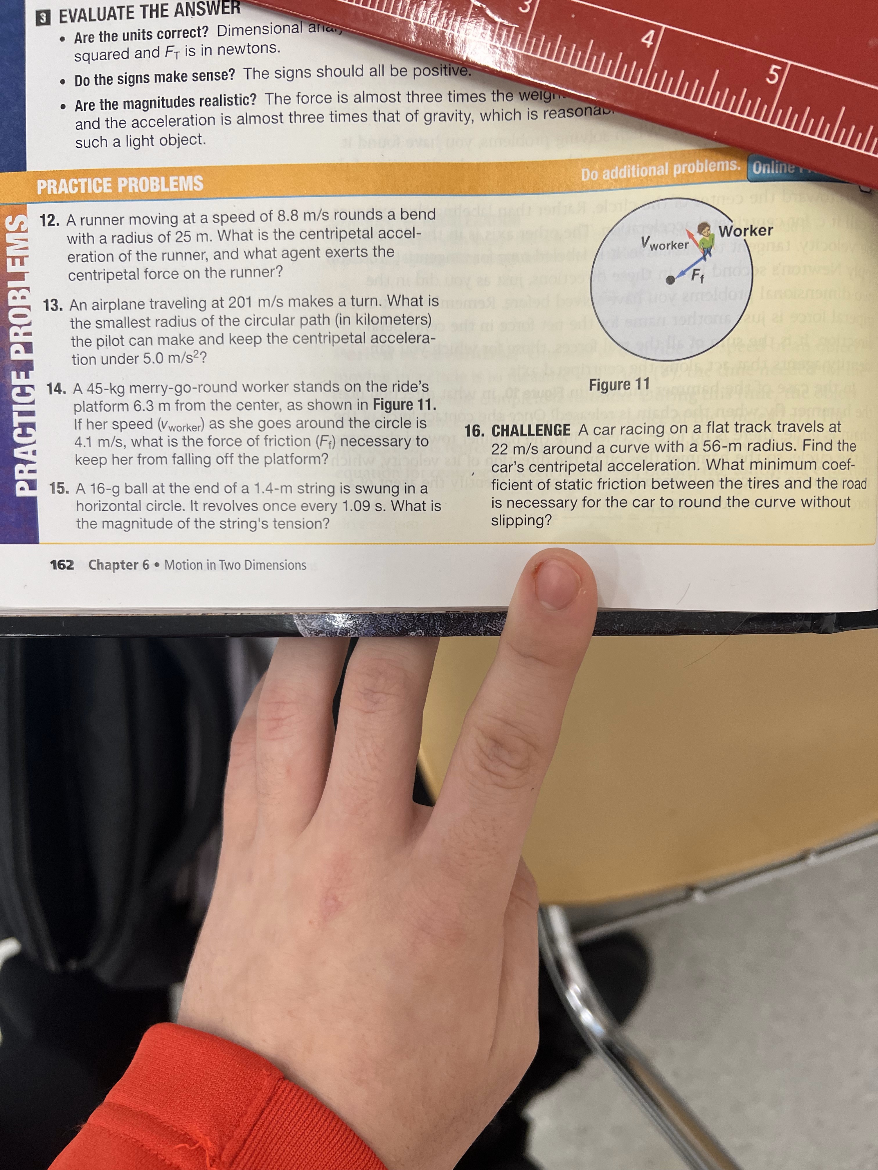 3 EVALUATE THE ANSWER Are the units correct? Dimensional ana squared and