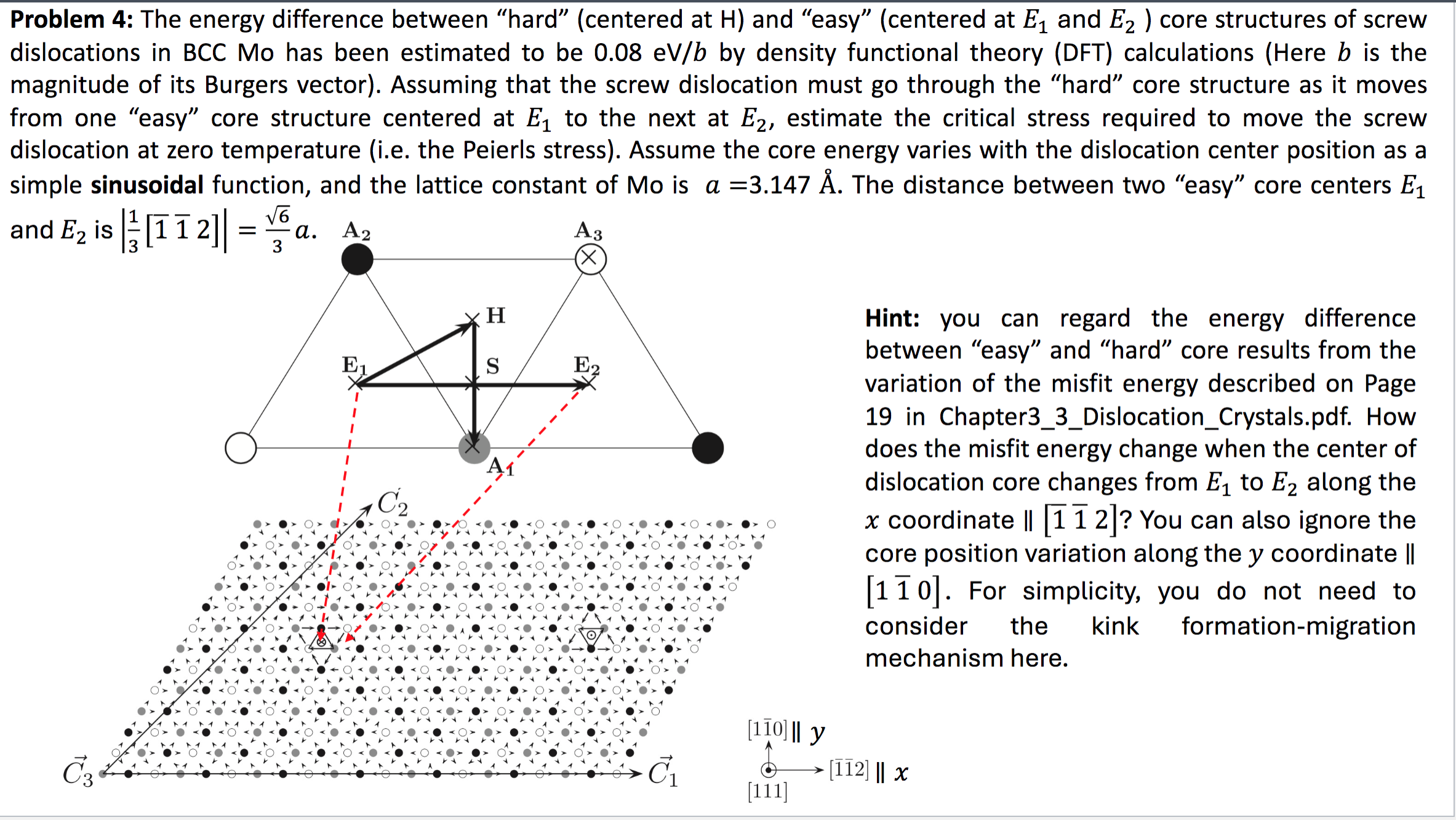 1 Problem 4: The energy difference between "hard" (centered at H) and