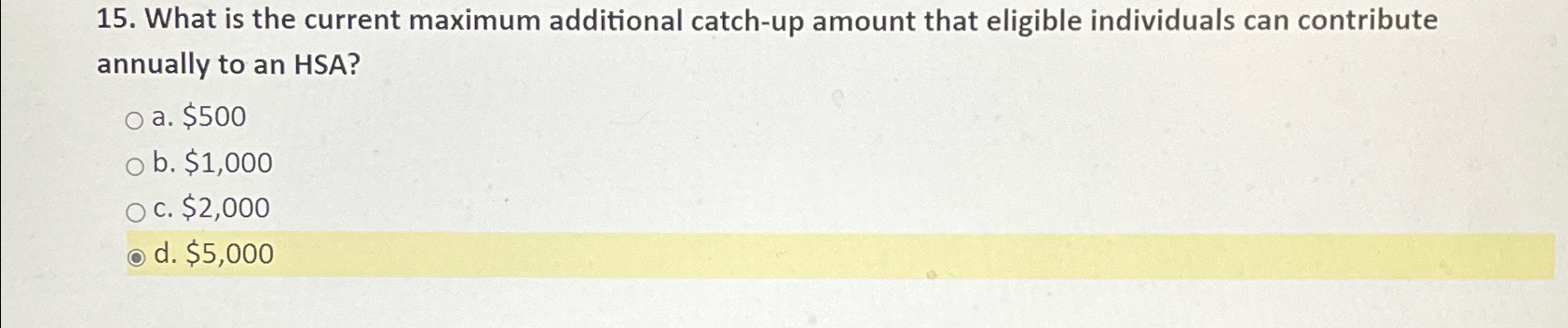 15. What is the current maximum additional catch-up amount that eligible individuals