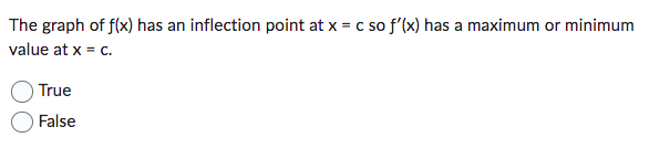 the graph of f(x) has a point of inflection at x =