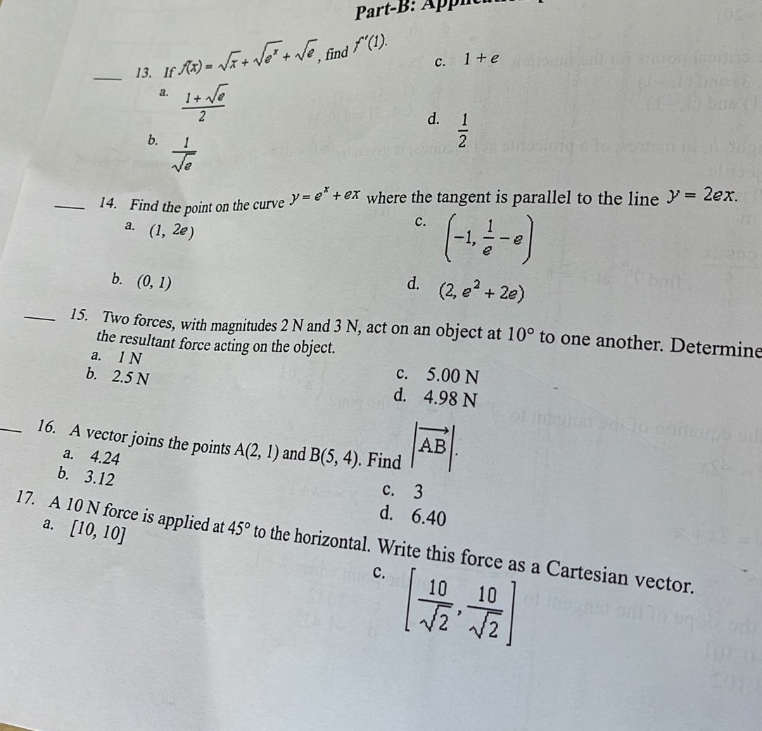 - - Part-B: A 13. 18 Ax) = x + o +