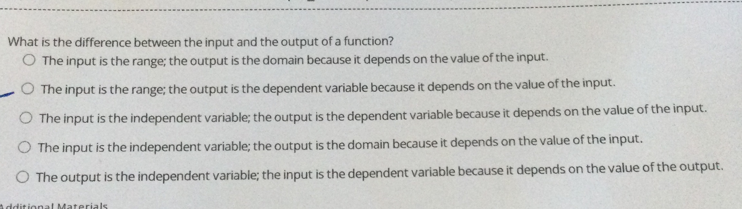 What is the difference between the input and the output of a
