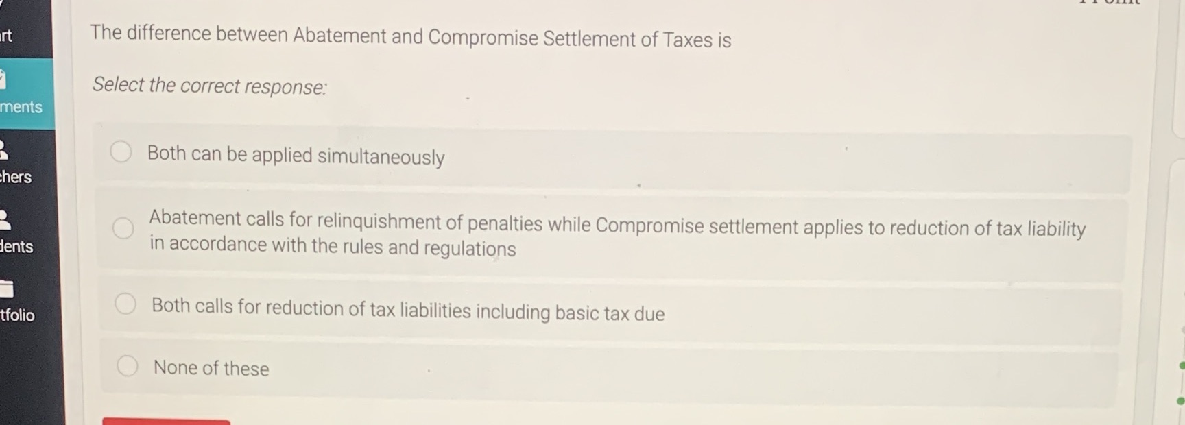 rt 1 ments B chers dents tfolio The difference between Abatement and