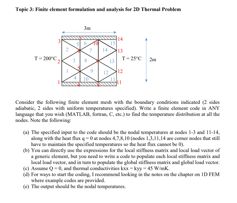 Topic 3: Finite element formulation and analysis for 2D Thermal Problem 3m
