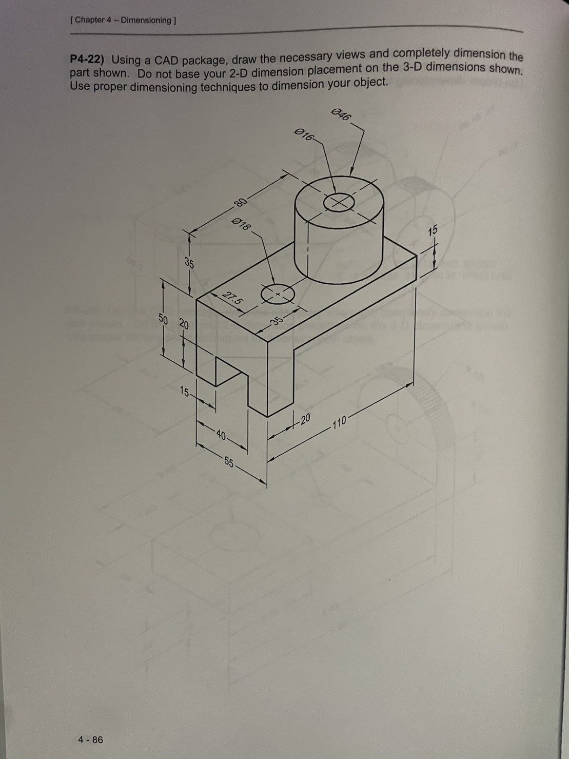 the object shown in problem P4-22 on page 4-86 of the textbook.